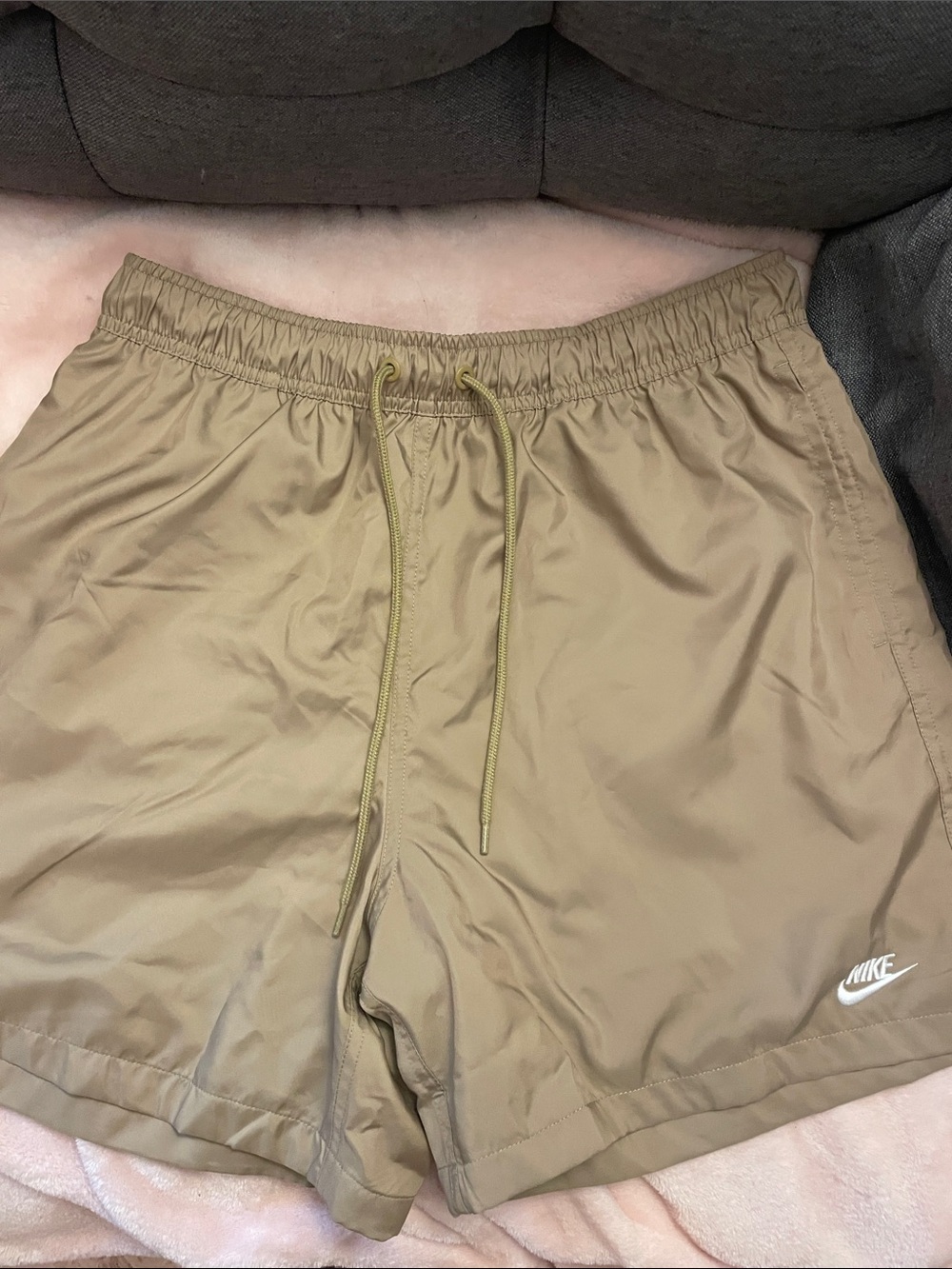 Nike Men’s Tan Athletic Shorts with Drawstring